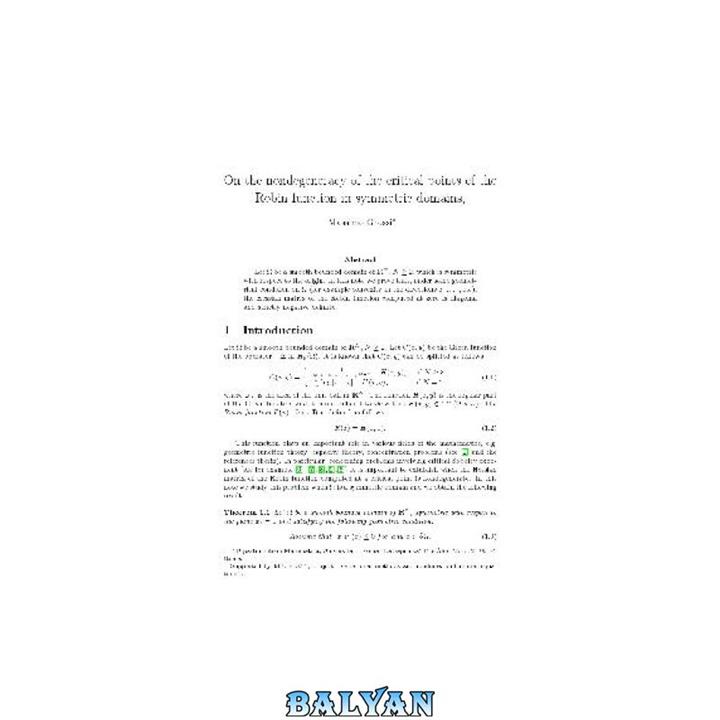 دانلود کتاب On the nondegeneracy of the critical points of the Robin function in symmetric domains